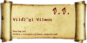 Világi Vilmos névjegykártya